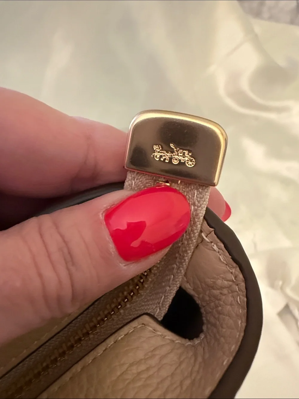 🧡Coach NWT Oat Embossed Pebble Leather Station Tote Bag with Gold Hardware